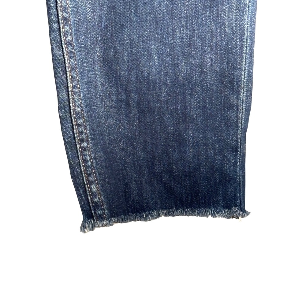 Sezane Slim High Waisted Skinny Jeans Dark Indigo Raw Hem Size‎ 28 - Picture 9 of 16